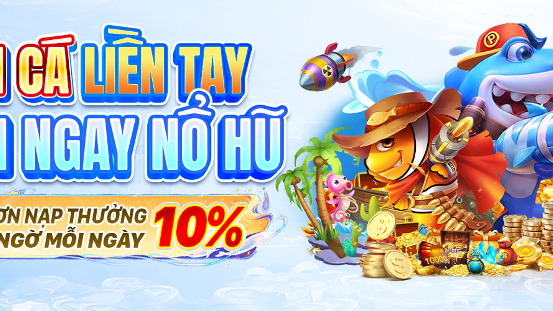 Hình ảnh trò chơi Bắn Cá SV368 Thomo với cảnh dưới biển sống động và kho báu
